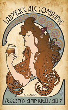 Ladyface 2nd Anniversary Ale beer Label Full Size