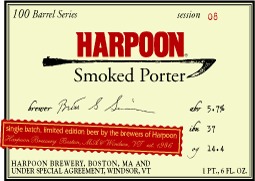 Harpoon 100 Barrel Smoked Porter beer Label Full Size