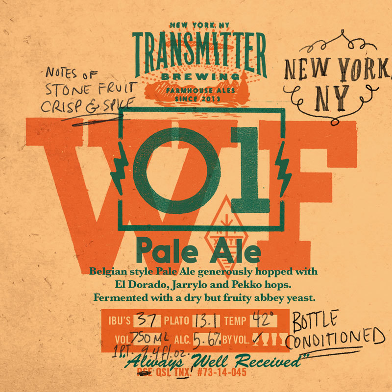 Transmitter WF1 Belgian Pale Ale beer Label Full Size