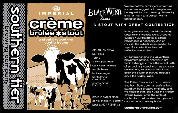 Southern Tier Crème Brûlée 2010 beer Label Full Size