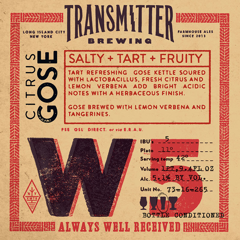 Transmitter W5 Citrus Gose beer Label Full Size