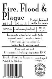 Brouwerij de Molen + Yards Fire, Flood & Plague beer Label Full Size
