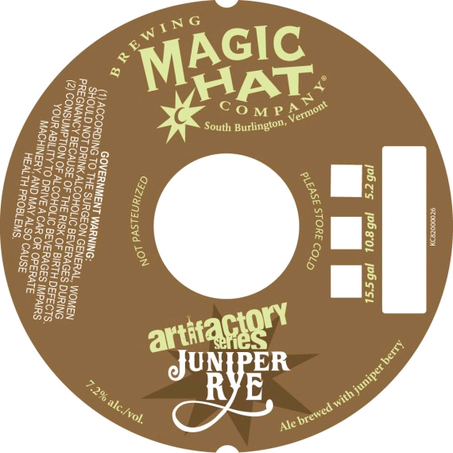Magic Hat Juniper Rye beer Label Full Size
