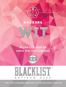Blacklist Imperial Rhubarb beer Label Full Size