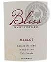 Bliss Merlot wine