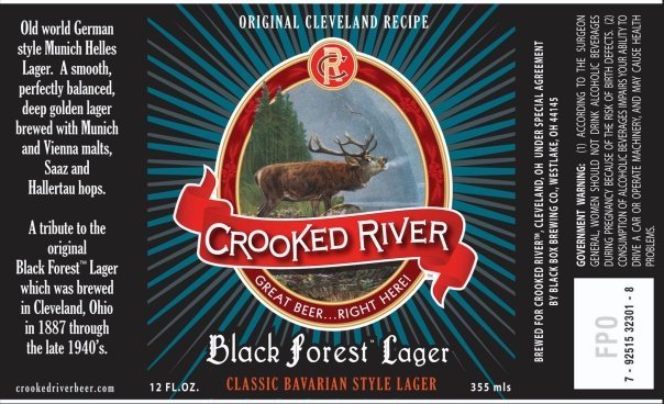 Crooked River Black Forest Lager beer Label Full Size