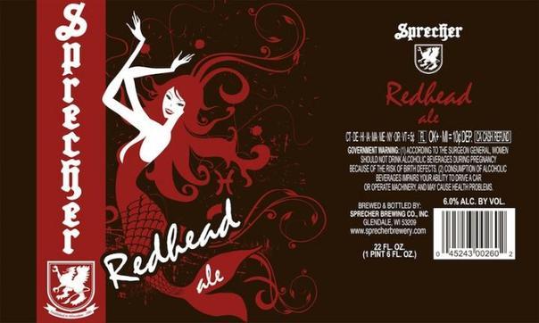 Sprecher Redhead Ale beer Label Full Size
