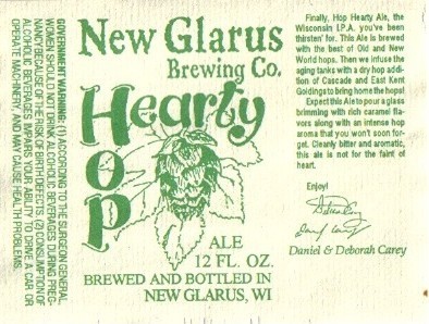 New Glarus Hop Hearty Ale beer Label Full Size