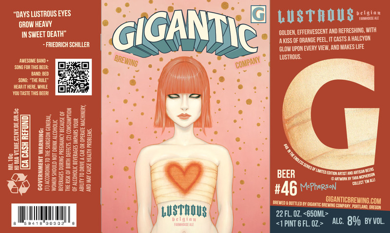 Gigantic Lustrous beer Label Full Size
