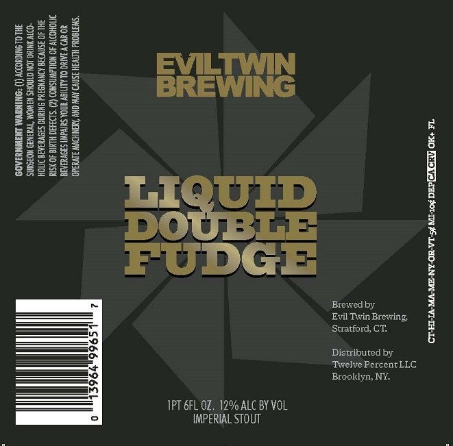 Evil Twin Liquid Double Fudge Batch 002 beer Label Full Size