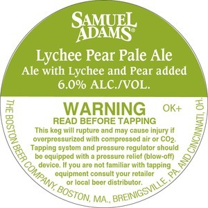 Sam Adams Lychee Pear Pale beer Label Full Size