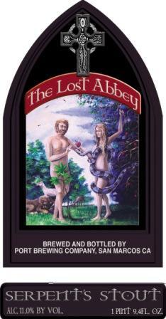 The Lost Abbey Serpent's Stout 2015 beer Label Full Size