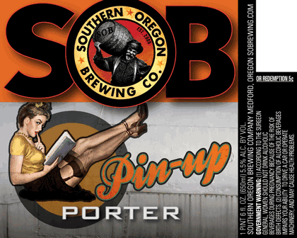 Southern Oregon Pin Up Porter beer Label Full Size