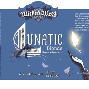 Wicked Weed Lunatic (Barrel Aged) beer Label Full Size