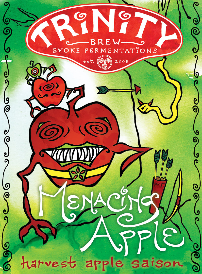Trinity Menacing Apple Fresh Harvest beer Label Full Size