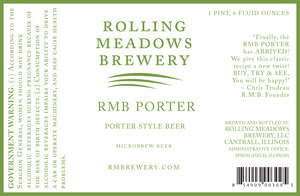 Rolling Meadows RMB Porter beer Label Full Size