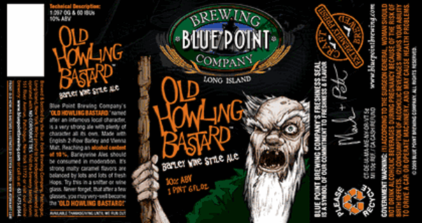 Blue Point Old Howling Bastard 2010 beer Label Full Size