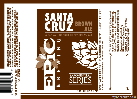Epic Santa Cruz Brown Ale beer Label Full Size