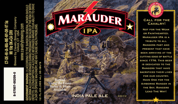 Cavalry Marauder beer Label Full Size