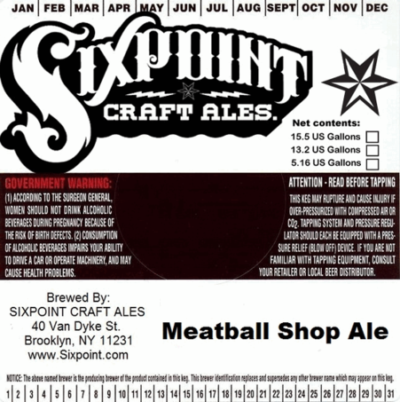 Sixpoint Meatball Ale beer Label Full Size