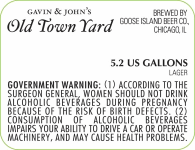 Goose Island Old Town Yard beer Label Full Size