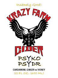 Krazy Farm Cider Psyko Psydr beer Label Full Size