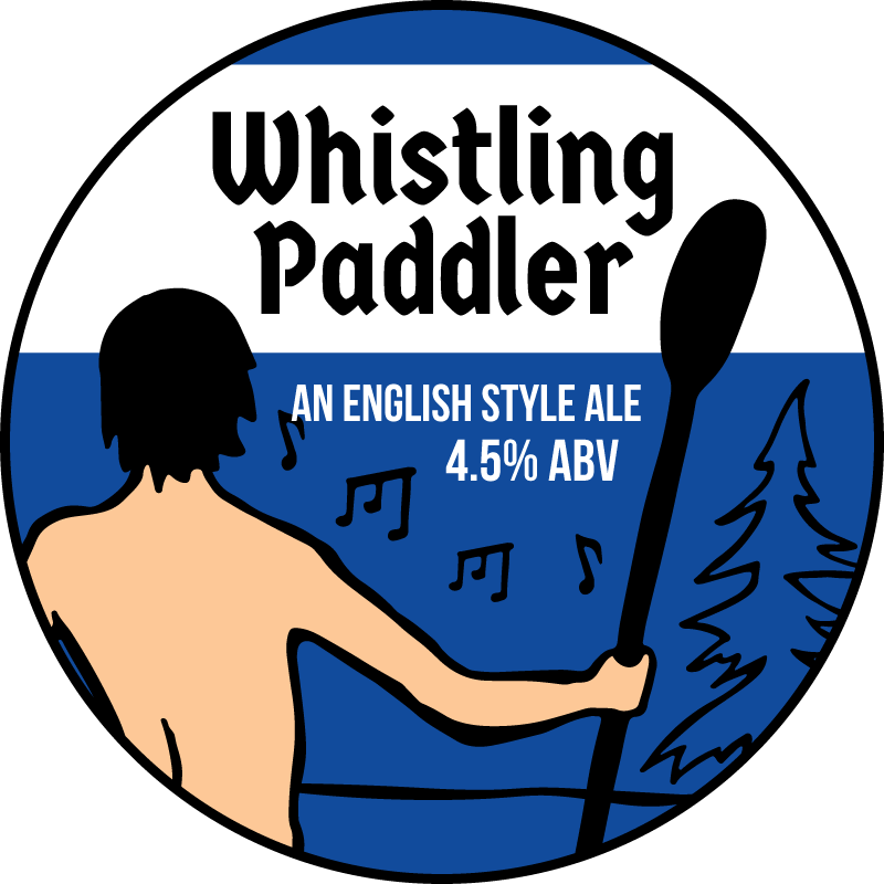 Broadhead Whitewater Whistling Paddler beer Label Full Size