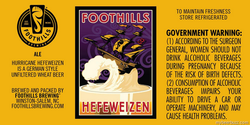 Foothills Hurricane beer Label Full Size