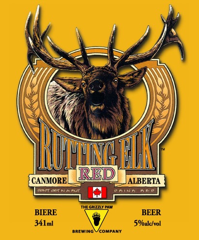 Grizzly Paw Rutting Elk Red Ale beer Label Full Size