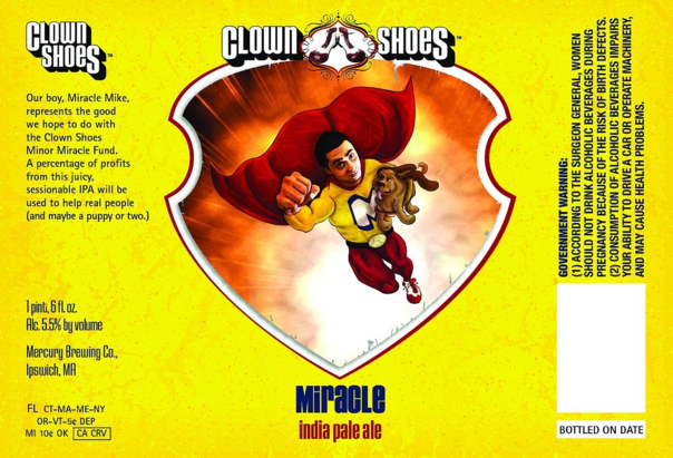 Clown Shoes Miracle IPA beer Label Full Size
