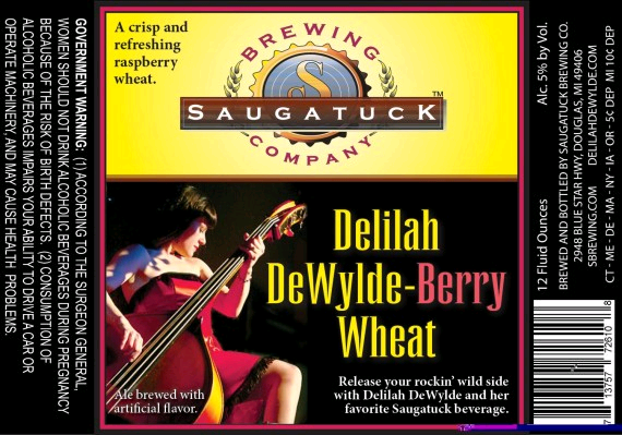 Saugatuck Delilah DeWylde-Berry Wheat beer Label Full Size