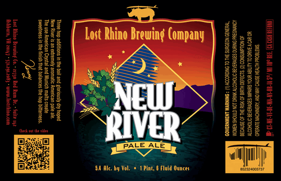 Lost Rhino New River beer Label Full Size