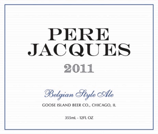 Goose Island Pere Jacques 2011 beer Label Full Size