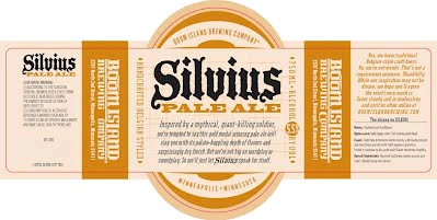 Boom Island Silvius Pale Ale beer Label Full Size