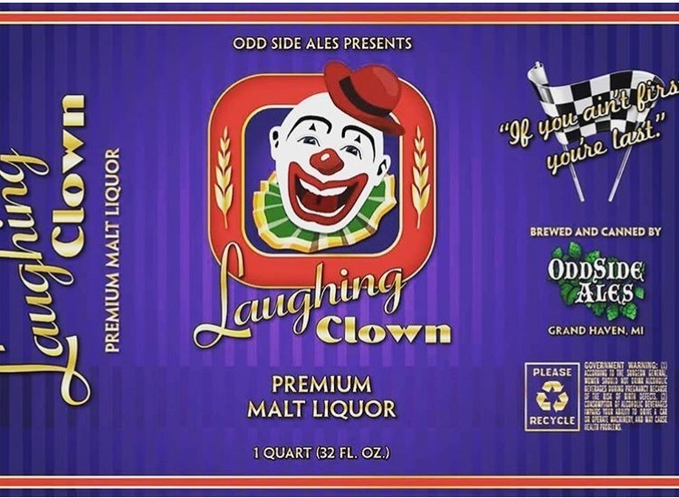Odd Side Laughing Clown beer Label Full Size