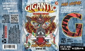 Gigantic High Voltage beer Label Full Size