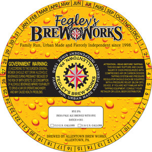 Fegley's Nitro IPA beer Label Full Size