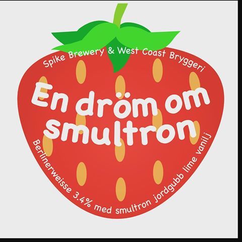 West Coast Bryggeri/Spike En Dröm Om Smultron beer Label Full Size