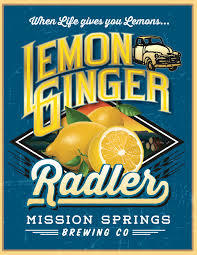 Mission Springs Lemon Ginger Radler beer Label Full Size