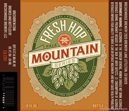 Breckenridge Mountain Series Citra Fresh Hop beer Label Full Size