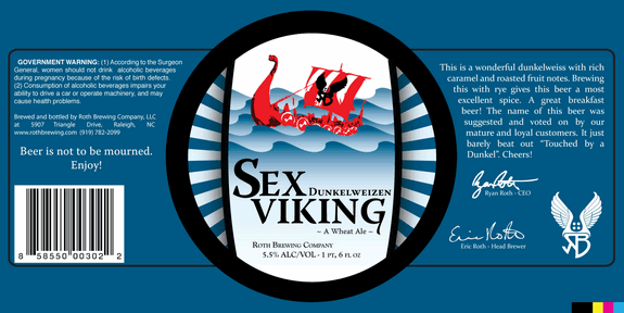 Roth Sex Viking Dunkelweizen beer Label Full Size