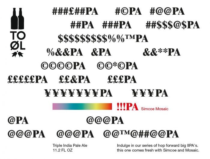 To Øl Shock Series: !!!PA SImcoe & Mosaic beer Label Full Size