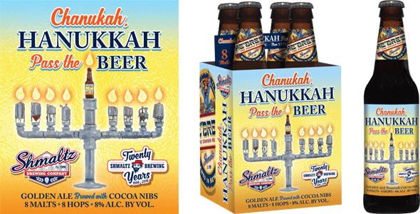 Shmaltz Chanukah, Hanukkah...Pass The Beer beer Label Full Size