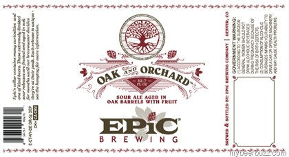 Epic Oak & Orchard Syrah Sour beer Label Full Size