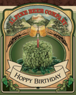 Green Flash Hoppy Birthday beer Label Full Size