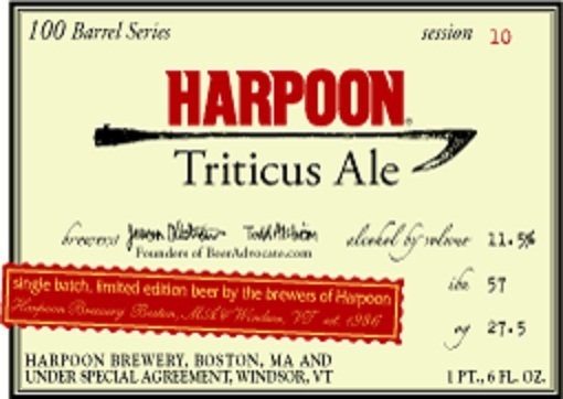Harpoon Triticus 2010 beer Label Full Size