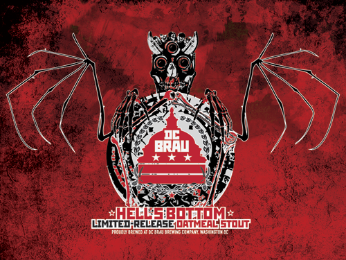 DC Brau Hell's Bottom Oatmeal Stout beer Label Full Size