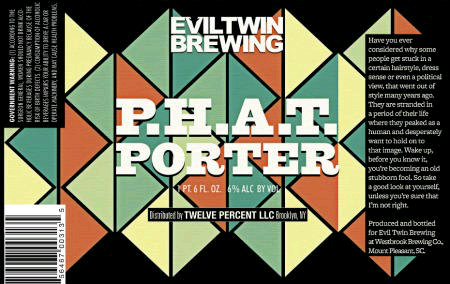 Evil Twin P.H.A.T Porter beer Label Full Size
