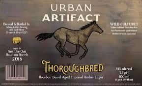 Urban Artifact Thoroughbred Bourbon Barrel Imperial Amber beer Label Full Size