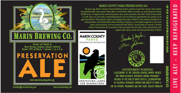 Marin Preservation Pale Ale beer Label Full Size